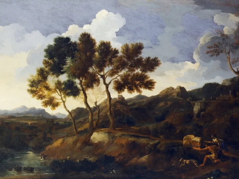 1615-Gaspard Dughet detto Pussino - Paesaggio con sportivi - The Iveagh Bequest, Kenwood House, London